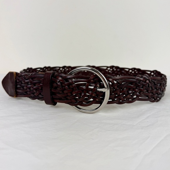 Brown Woven Wavy Leather Belt - Picture 4 of 7